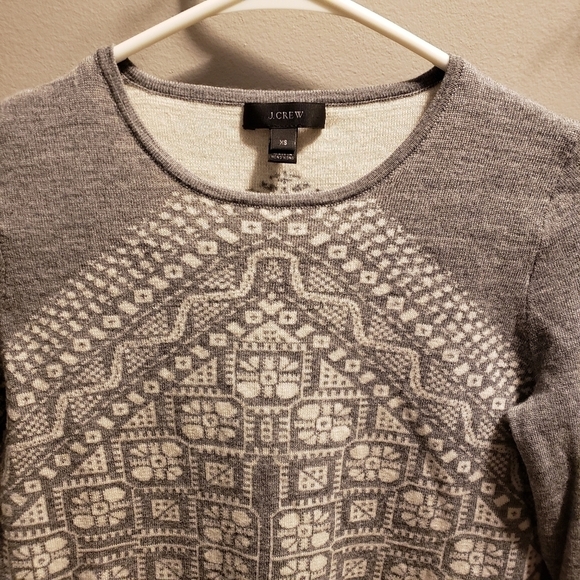 J. Crew Womens knit gray/white sweater - Picture 3 of 3